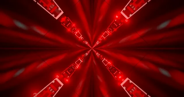 Red Neon Tunnel VJ Loop 4K 60fps | Hypnotic Light Screensaver